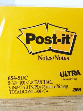 Post-it Notes Ultra Notepads New Square 5 Pads Blue White Pink Green Multi-color